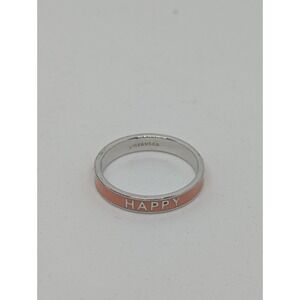 Pura Vida GOLDEN‎ ENAMEL WORD RING- Silver/Pink Happy Size 7
